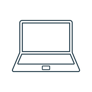 Laptop, screen line icon. Outline vector.