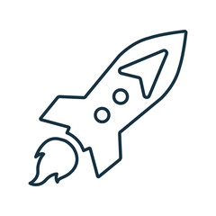 Launch, missile, startup outline icon. Line art vector.