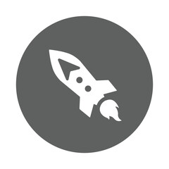 Launch, missile, startup icon. Gray vector graphics.