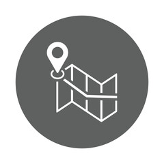 Location, direction, navigation, pin icon. Gray vector graphics.