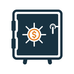 Locker, money, safe icon. Simple editable vector graphics.