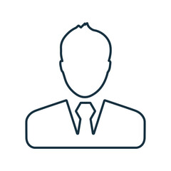 Male outline icon. Line art vector.