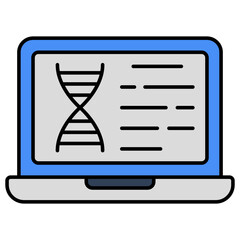 Online DNa icon in flat design
