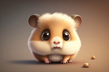Cute 3D Cartoon Hamster, Generative Ai
