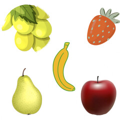 fruits and vegetables isolated on white 