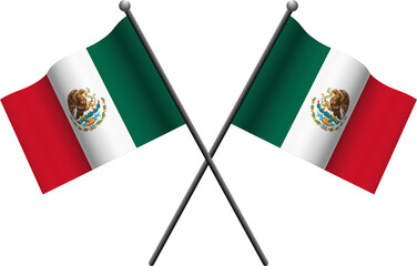 3D mexico crossed flag