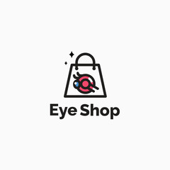 health shop logo icon vector illustration with eye as symbol