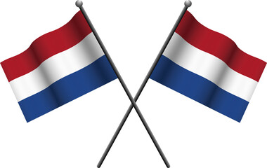 3D netherland crossed flag