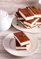 Chocolate sponge with creamy filling