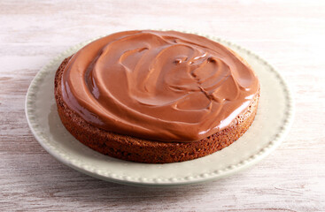 Mocha walnut cake with chocolate