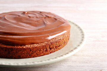 Mocha walnut cake with chocolate