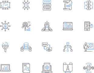 Structure icons outline icons collection. Icons, Structure, Symbols, Shapes, Pictures, Images, Signs vector and illustration concept set. Stylized, Geometric, Graphical linear signs
