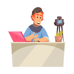 Cartoon Vlogger Illustration