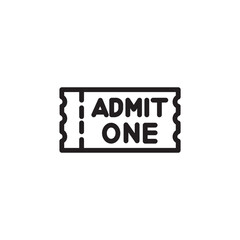Admit Bill One Outline Icon