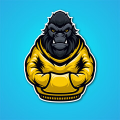 Gorilla masscot logo illustration vector