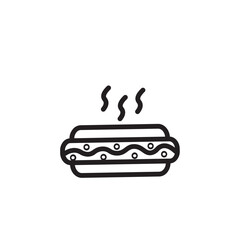 Bread Food Hot Outline Icon
