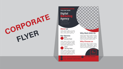 Corporate business 4a flyer template design for a digital marketing company annual report geometric proposal poster and brochure cover