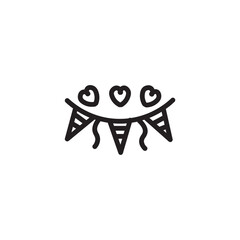 Circus Fair Flag Outline Icon