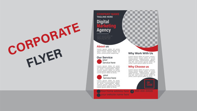 Corporate business 4a flyer template design for a digital marketing company annual report geometric proposal poster and brochure cover