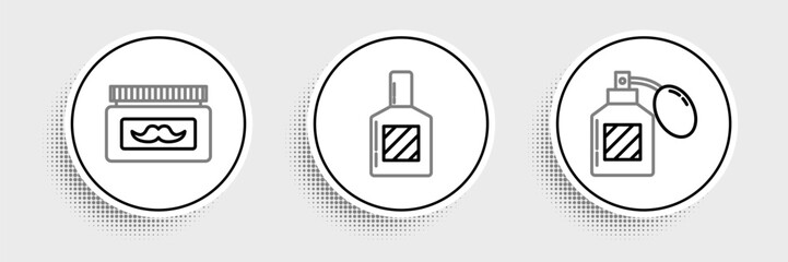 Set line Aftershave, Cream or lotion cosmetic jar and icon. Vector