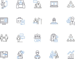Career outline icons collection. Job, Career Path, Vocation, Profession, Livelihood, Employment, Occupation vector and illustration concept set. Calling, Line, Industry linear signs