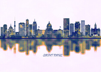 Fototapeta na wymiar Saint Paul Skyline