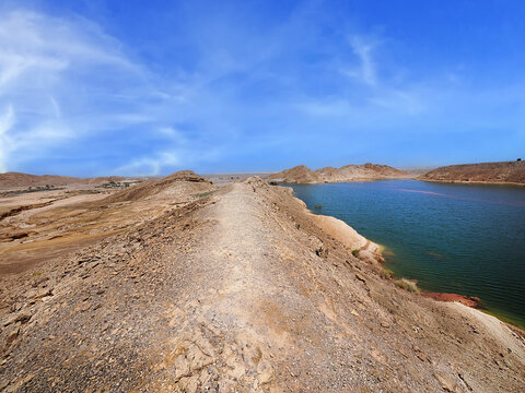 Lake Eshet Hadassa in the heart of desert