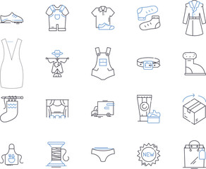 Shopping centre outline icons collection. Mall, Retail, Shopping, Outlet, Store, Bazaar, Arcade vector and illustration concept set. Market, Centre, Plaza linear signs