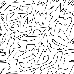 Seamless pattern Doodle lines precipitous chaotic zigzag- illustration.