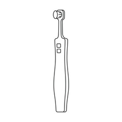 Toothbrush vector outline icon. Vector illustration electric brush on white background. Isolated outline illustration icon of electric toothbrush .