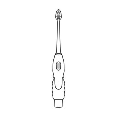 Toothbrush vector outline icon. Vector illustration electric brush on white background. Isolated outline illustration icon of electric toothbrush .