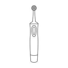 Toothbrush vector outline icon. Vector illustration electric brush on white background. Isolated outline illustration icon of electric toothbrush .