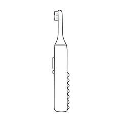 Toothbrush vector outline icon. Vector illustration electric brush on white background. Isolated outline illustration icon of electric toothbrush .