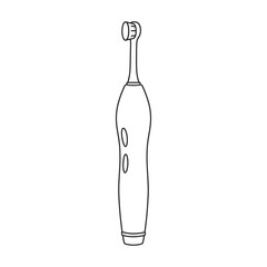 Toothbrush vector outline icon. Vector illustration electric brush on white background. Isolated outline illustration icon of electric toothbrush .