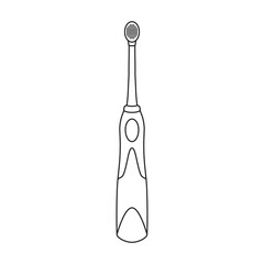 Toothbrush vector outline icon. Vector illustration electric brush on white background. Isolated outline illustration icon of electric toothbrush .