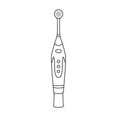 Toothbrush vector outline icon. Vector illustration electric brush on white background. Isolated outline illustration icon of electric toothbrush .