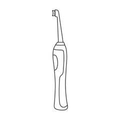 Toothbrush vector outline icon. Vector illustration electric brush on white background. Isolated outline illustration icon of electric toothbrush .