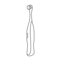 Toothbrush vector outline icon. Vector illustration electric brush on white background. Isolated outline illustration icon of electric toothbrush .
