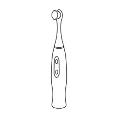 Toothbrush vector outline icon. Vector illustration electric brush on white background. Isolated outline illustration icon of electric toothbrush .