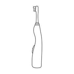 Toothbrush vector outline icon. Vector illustration electric brush on white background. Isolated outline illustration icon of electric toothbrush .