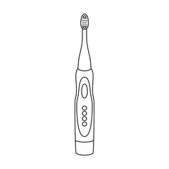 Toothbrush vector outline icon. Vector illustration electric brush on white background. Isolated outline illustration icon of electric toothbrush .