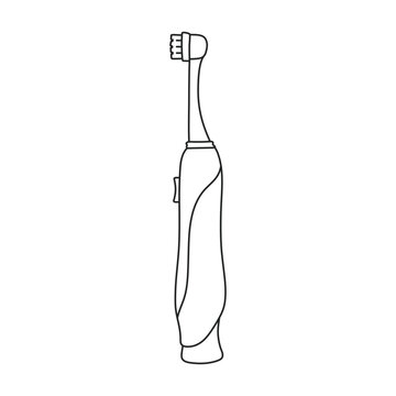 recommend clip art: Toothbrush vector outline icon. Vector illustration electric brush on white background. Isolated outline illustration icon of electric toothbrush .