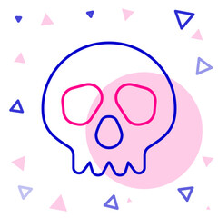 Line Skull icon isolated on white background. Happy Halloween party. Colorful outline concept. Vector