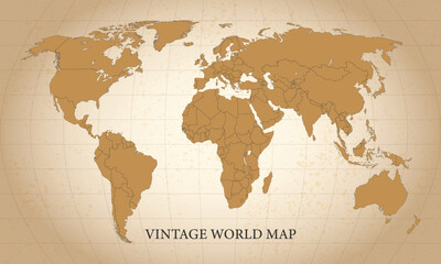 Fototapeta na wymiar Vintage world map