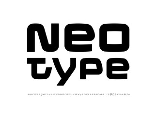 Tech font, digital cyber alphabet, trendy modern Latin letters A, B, C, D, E, F, G, H, I, J, K, L, M, N, O, P, Q, R, S, T, U, V, W, X, Y, Z and Arab numerals 0, 1, 2, 3, 4, 5, 6, 7, 8, 9