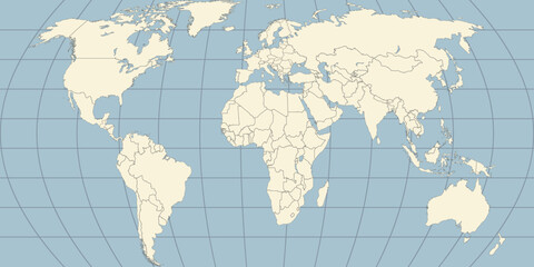 World map. Detailed world map with borders of states
