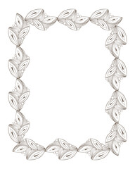 Frame hand drawn doodle flower border. Vector illustration