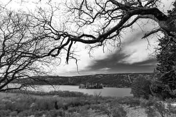 The Visovac Monastery on the island of Visovac in the Krka National Park, Croatia
