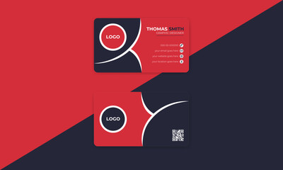 Luxury and elegant business card print template design with front and back presentation. Double sided modern visiting card Template.