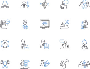 Membership outline icons collection. Membership, Subscription, Entitlement, Privilege, Franchise, Charter, Affiliation vector and illustration concept set. Prerogative, Authorization, Permit linear